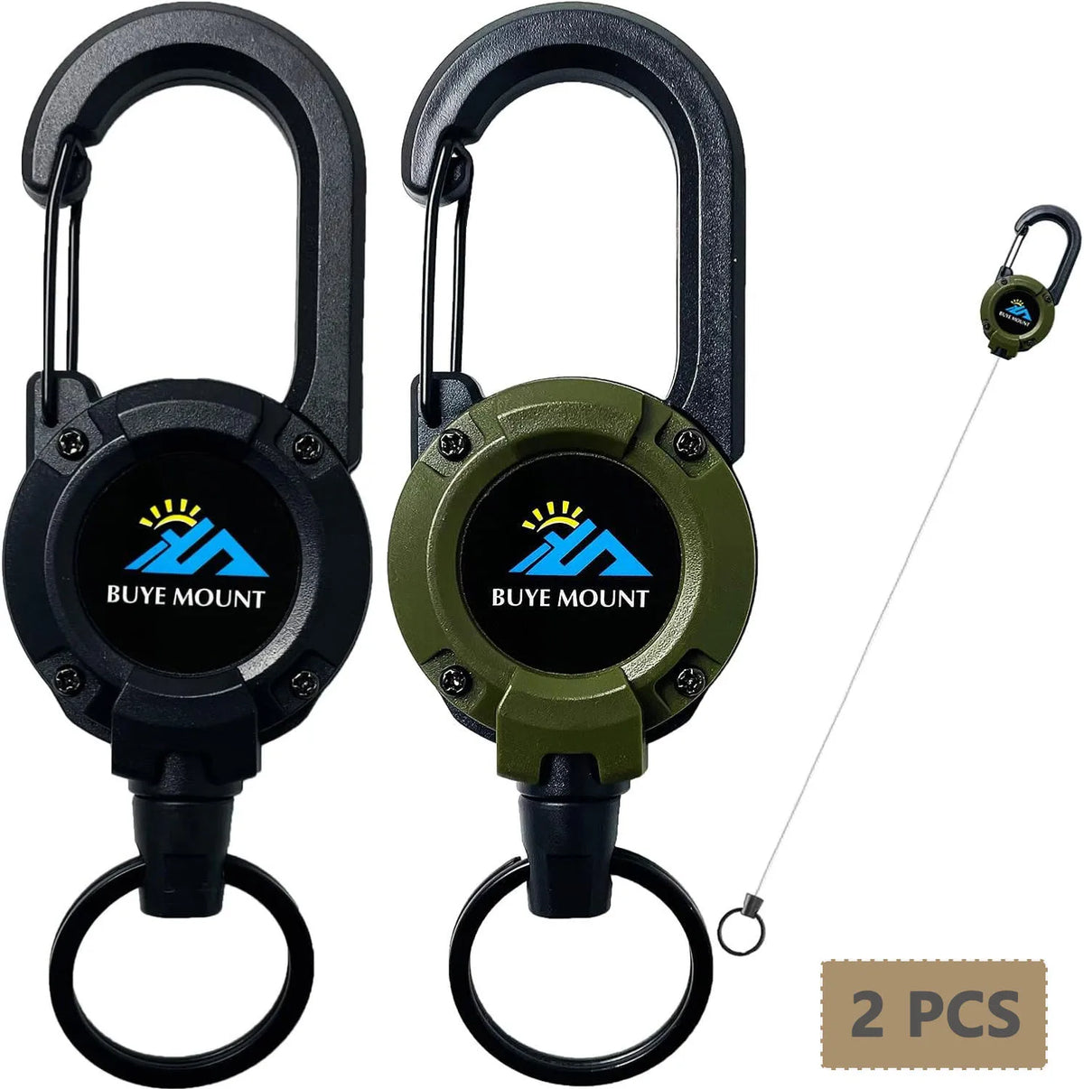 2-Pack Heavy-Duty Retractable Tactical Keychain