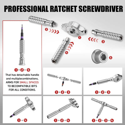 100-in-1 Precision Magnetic Ratchet Screwdriver Set