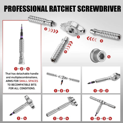 100-in-1 Precision Magnetic Ratchet Screwdriver Set