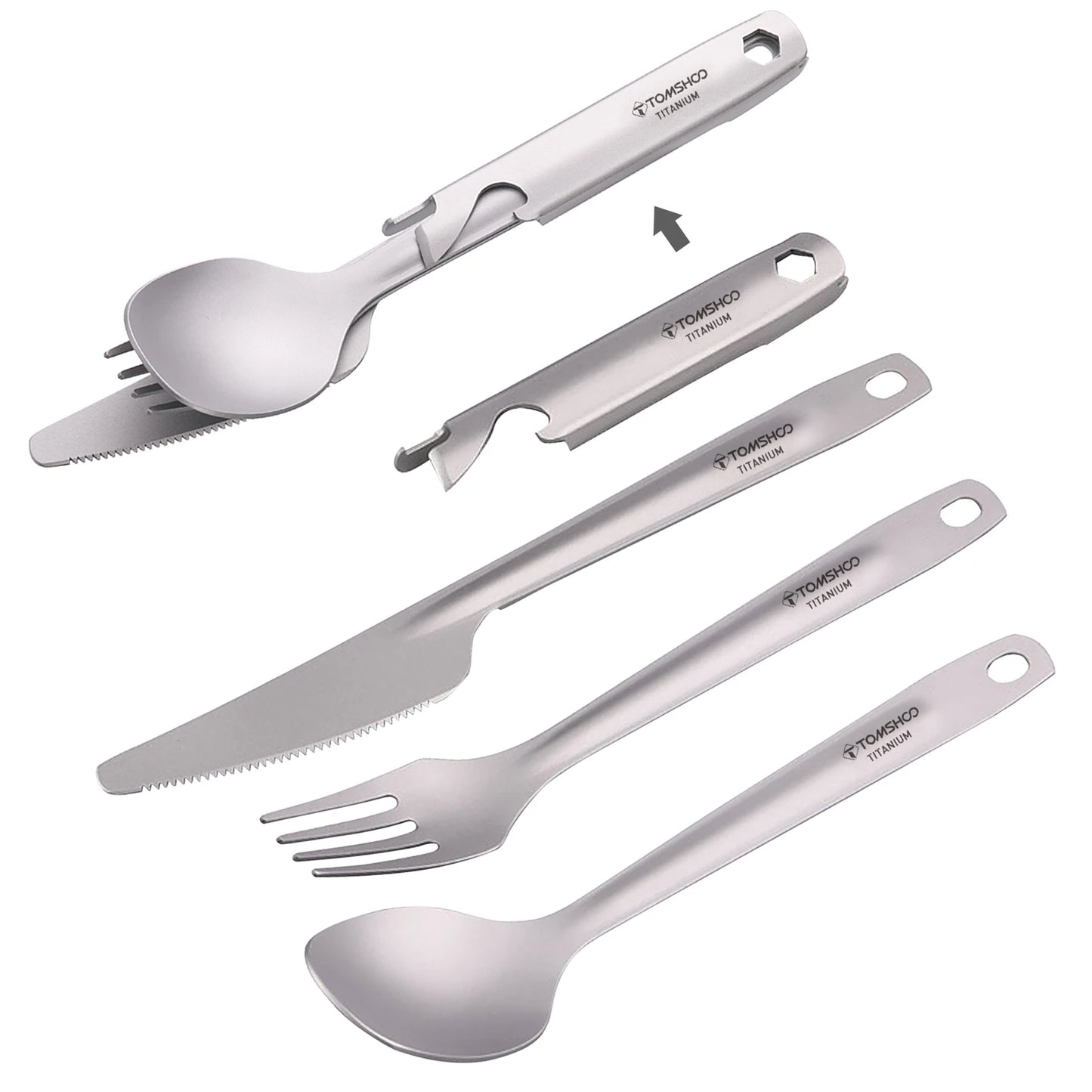 4-in-1 Titanium Camping Cutlery Set