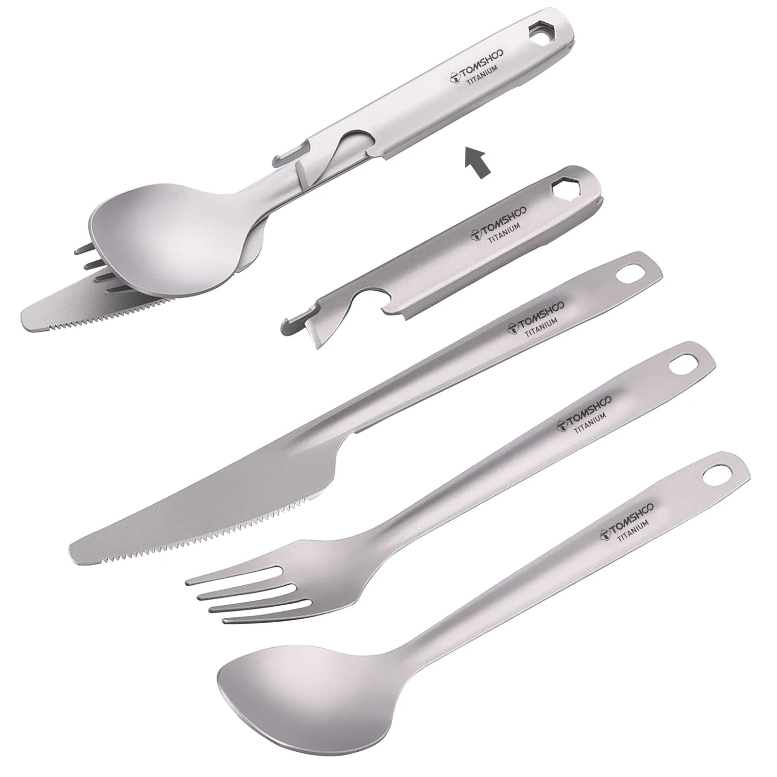 4-in-1 Titanium Camping Cutlery Set