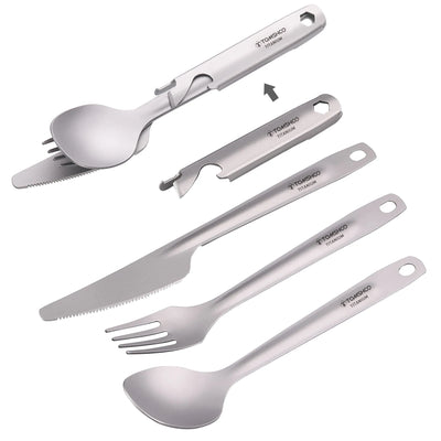4-in-1 Titanium Camping Cutlery Set