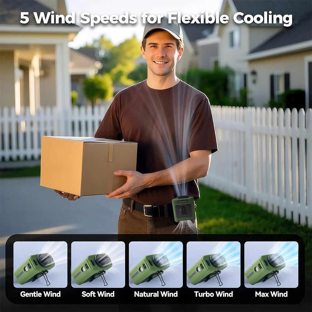 10000mAh Portable Waist Fan