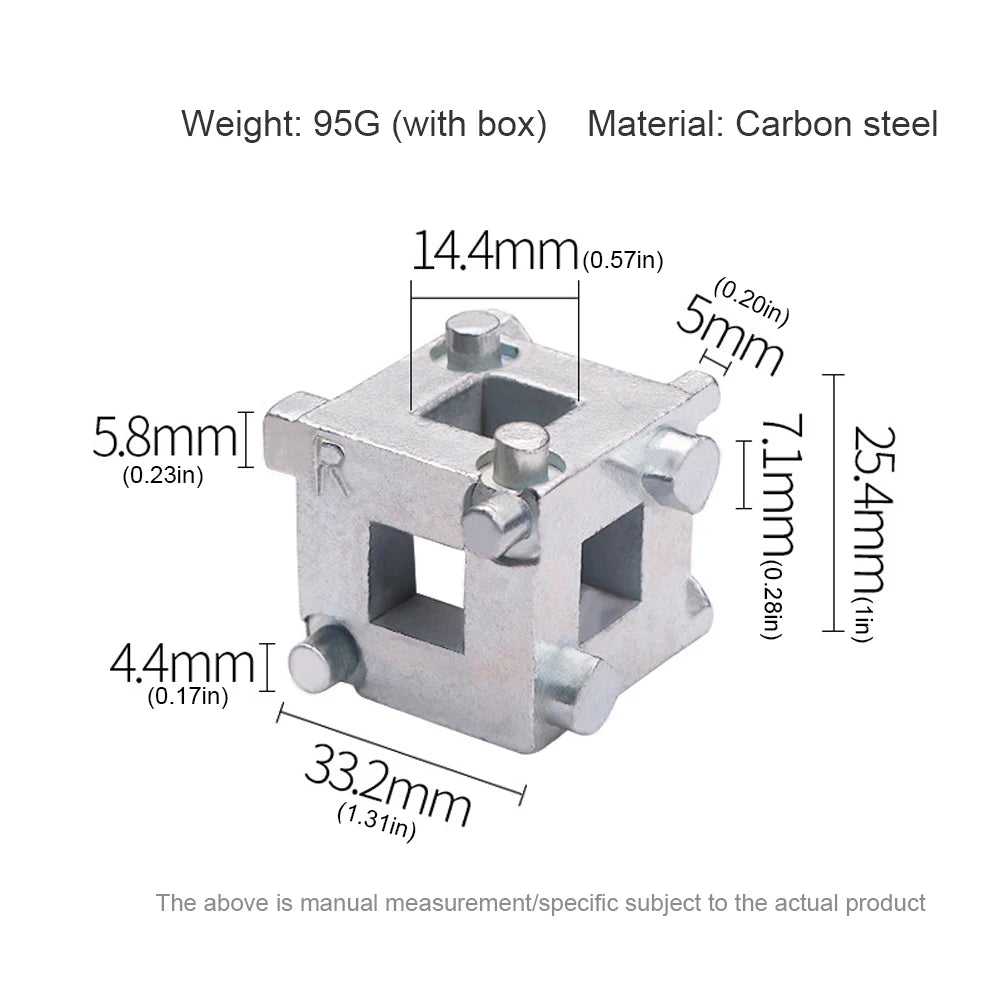 3/8" Drive Rear Disc Brake Caliper Piston Wind-Back Cube Tool