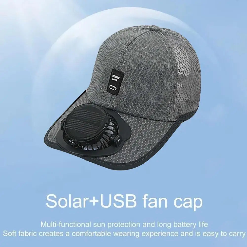 Solar Cooling Fan Hat