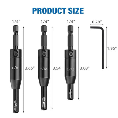 WORTHOWN 6-Pc Self-Centering Hinge Drill Bit Set