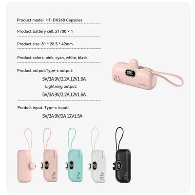 Mini Capsule Power Bank 22.5W Fast Charging