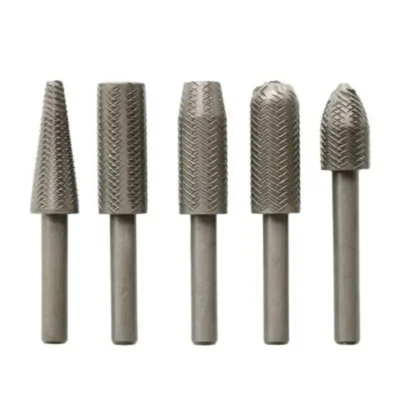 5-Piece Steel Rotary Rasp File Set (6mm Shank)