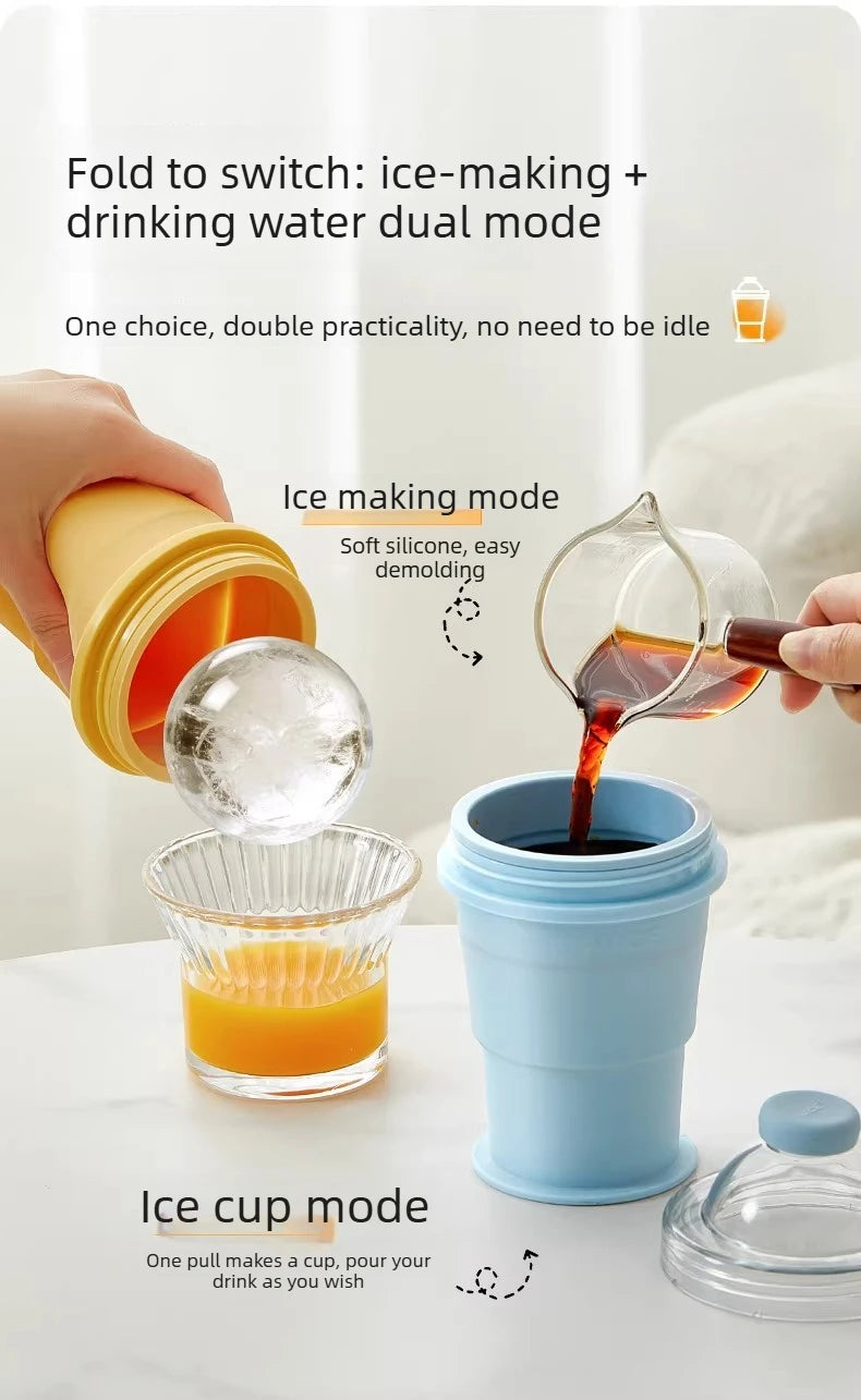2-in-1 Ice Ball Water Bottle & Mold