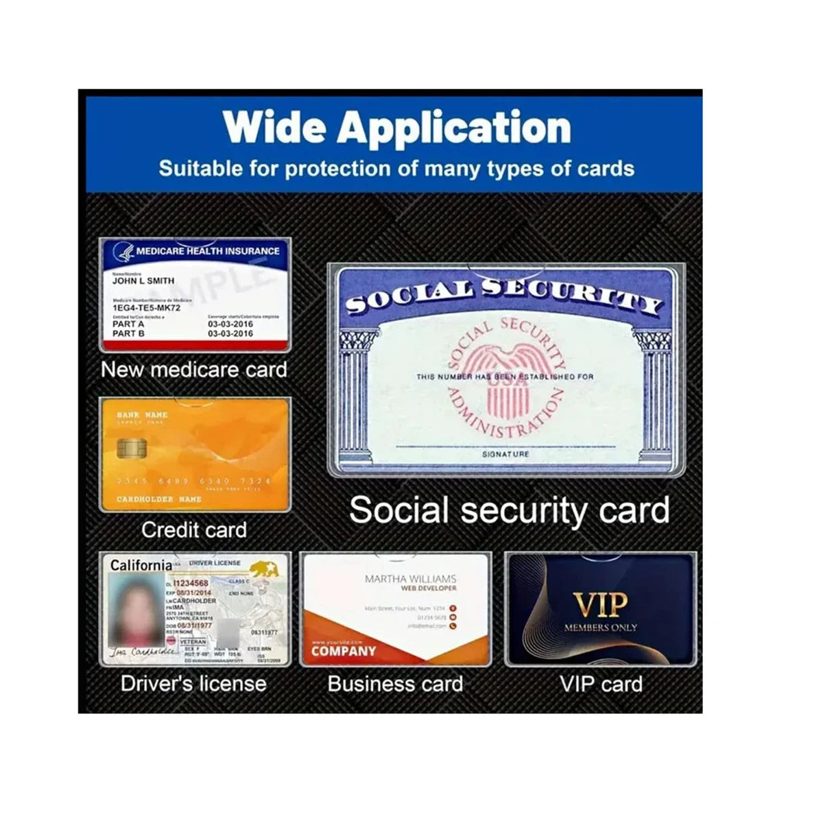 PVC Card Protector Sleeves (8/10/20 Pack)
