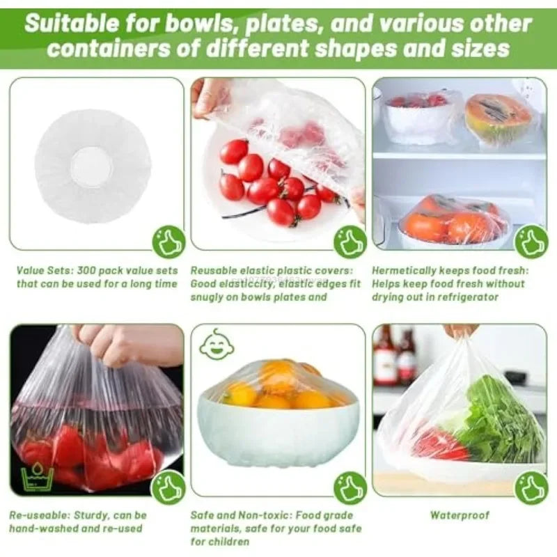 Reusable Elastic Food Storage Covers & Stretch Bowl Lids