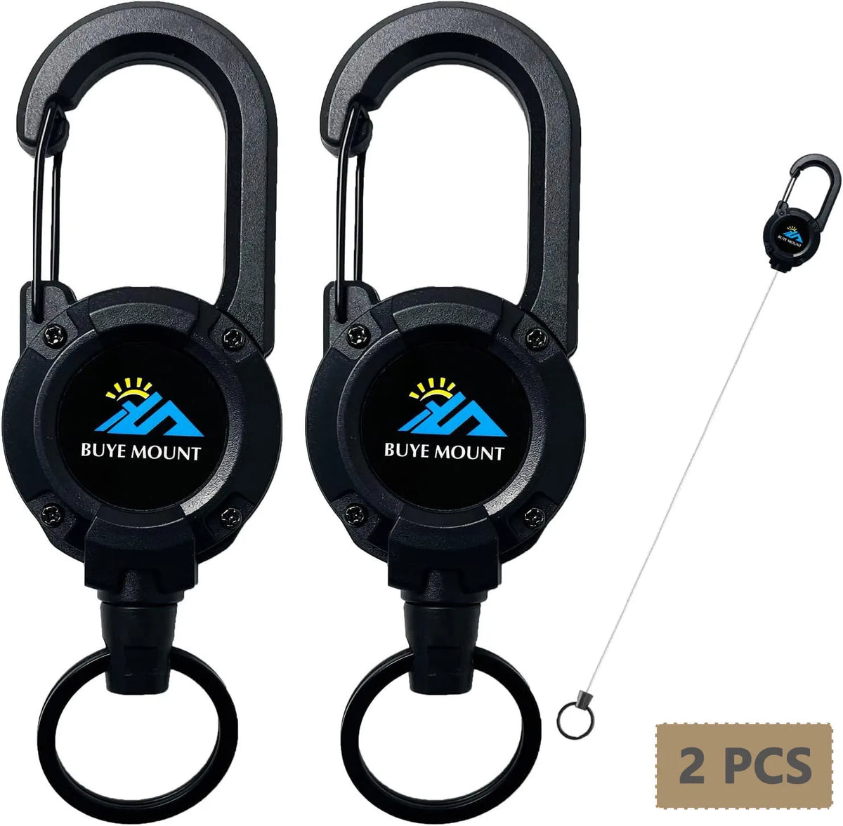 2-Pack Heavy-Duty Retractable Tactical Keychain