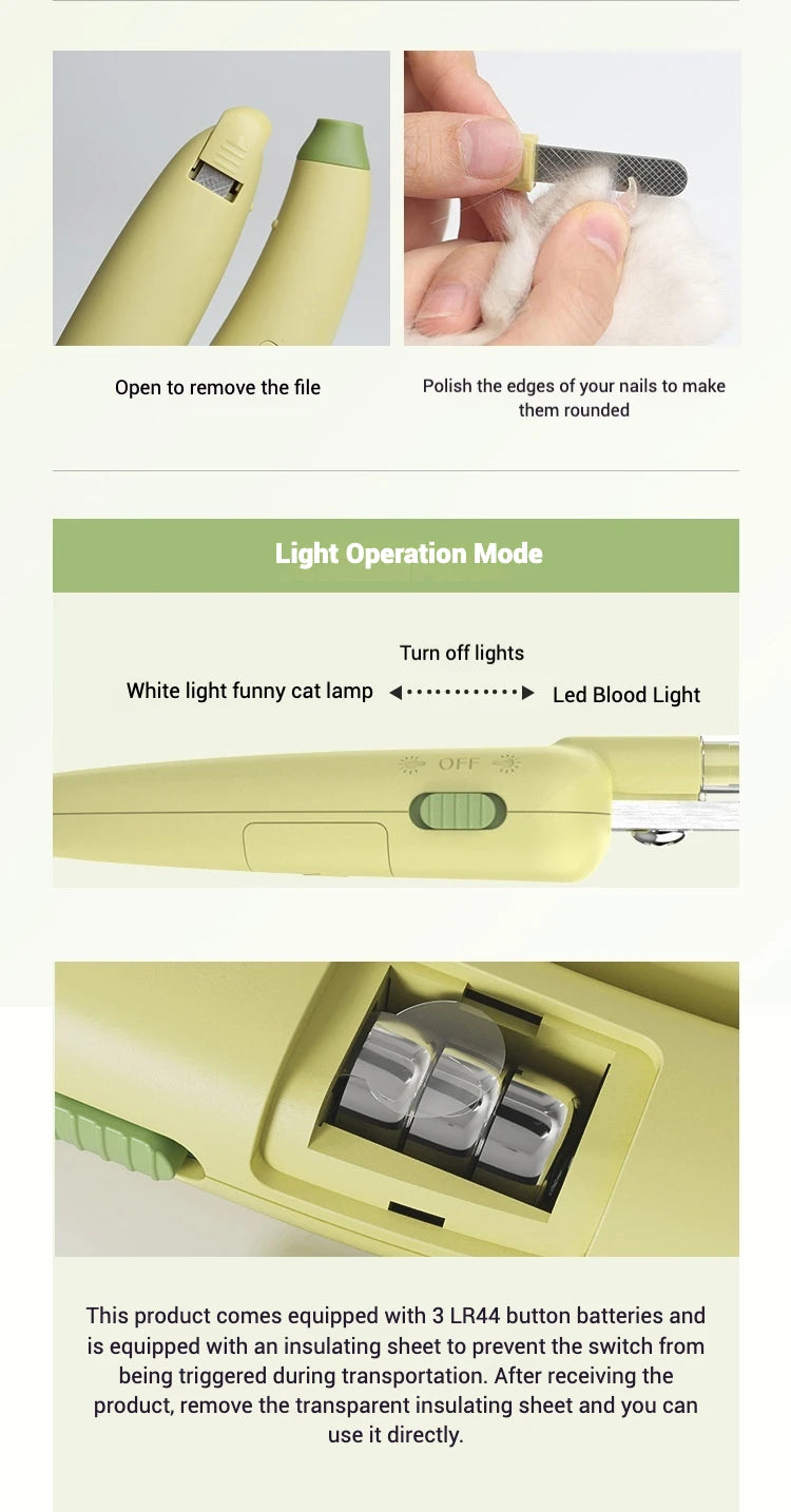LED Pet Nail Clipper with Safety Guard
