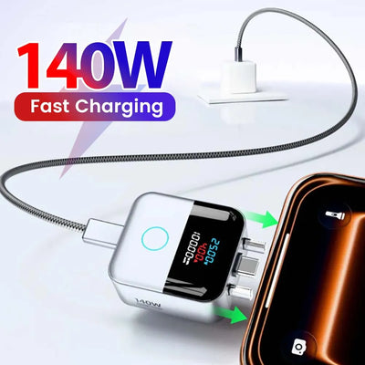 140W Auto-Disconnect USB-C Adapter with LED Power Display