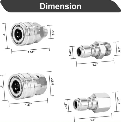 1/4" Pressure Washer Quick Connect Adapter Set