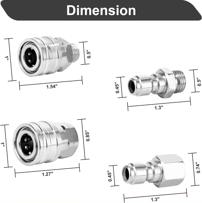 1/4" Pressure Washer Quick Connect Adapter Set