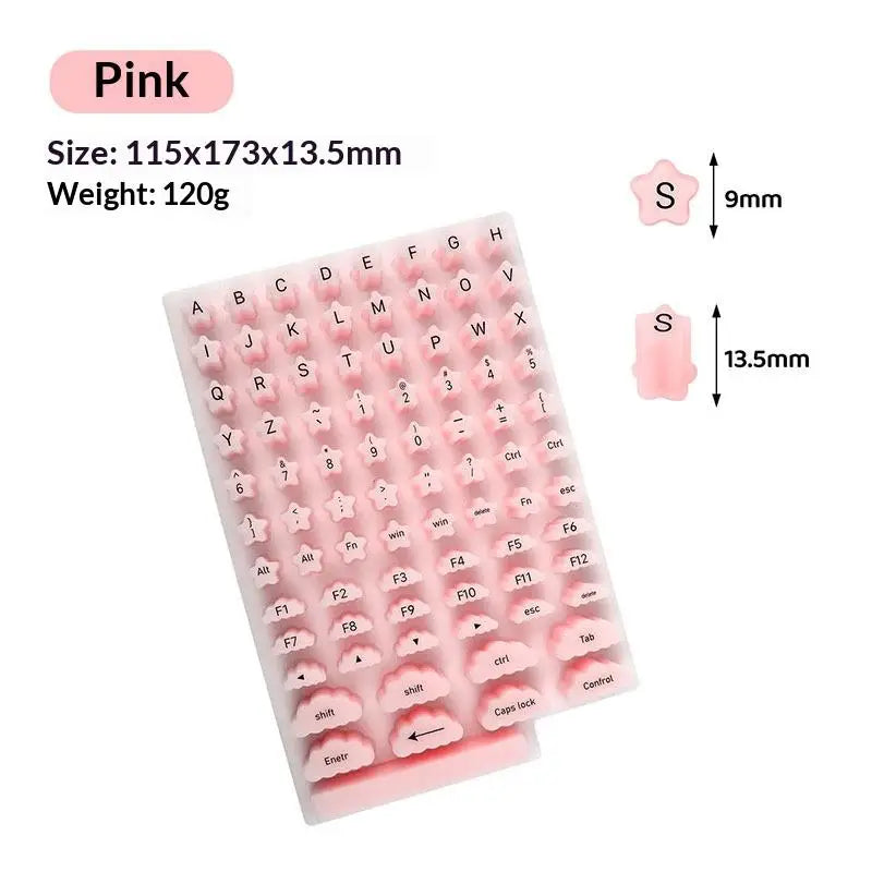 70PCS Raised Silicone Keyboard Stickers for Long Nails