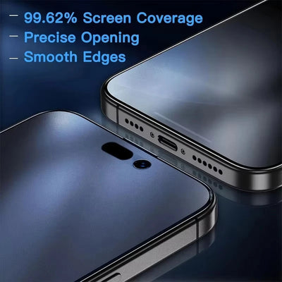 Matte Privacy Tempered Glass Screen Protector with Dust-Free Auto Installation Tray