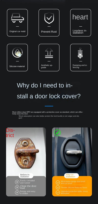 Silicone Car Door Lock Protector Covers