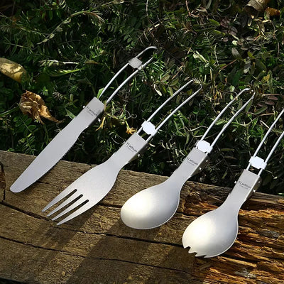 Titanium Foldable Cutlery Set