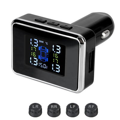 Wireless Car TPMS Tire Pressure Monitoring & Alarm System