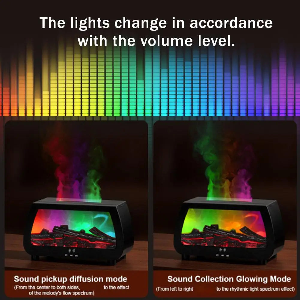 Flame Effect Ultrasonic Aroma Diffuser with LED Lights