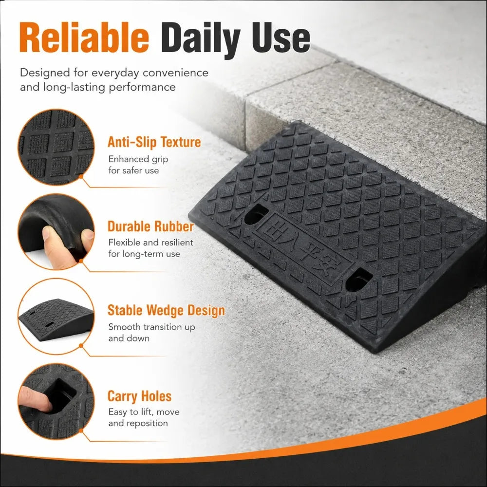 Heavy-Duty Portable Rubber Curb & Threshold Ramp