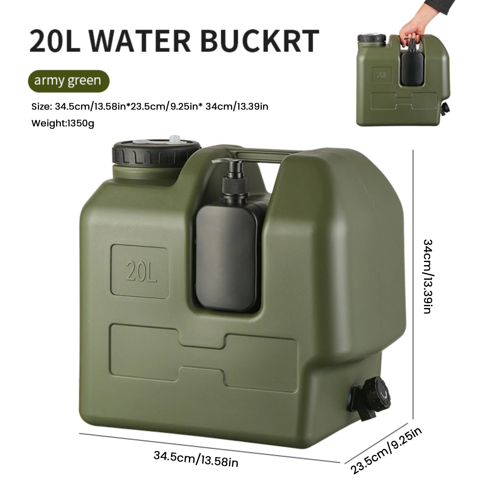 Portable Camping Water Bag 15/20L with Faucet