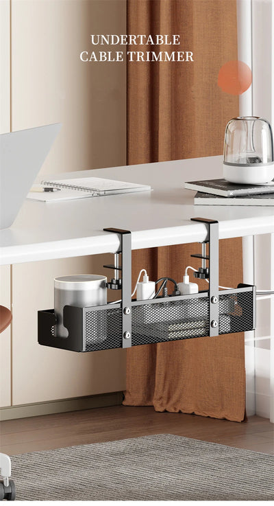 No-Drill Under Desk Cable Management Tray