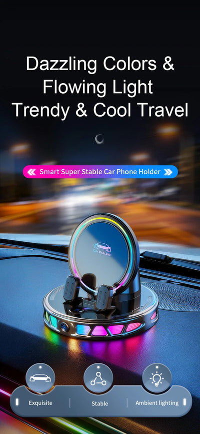 15W Auto-Clamping Wireless Car Charger with RGB Lights