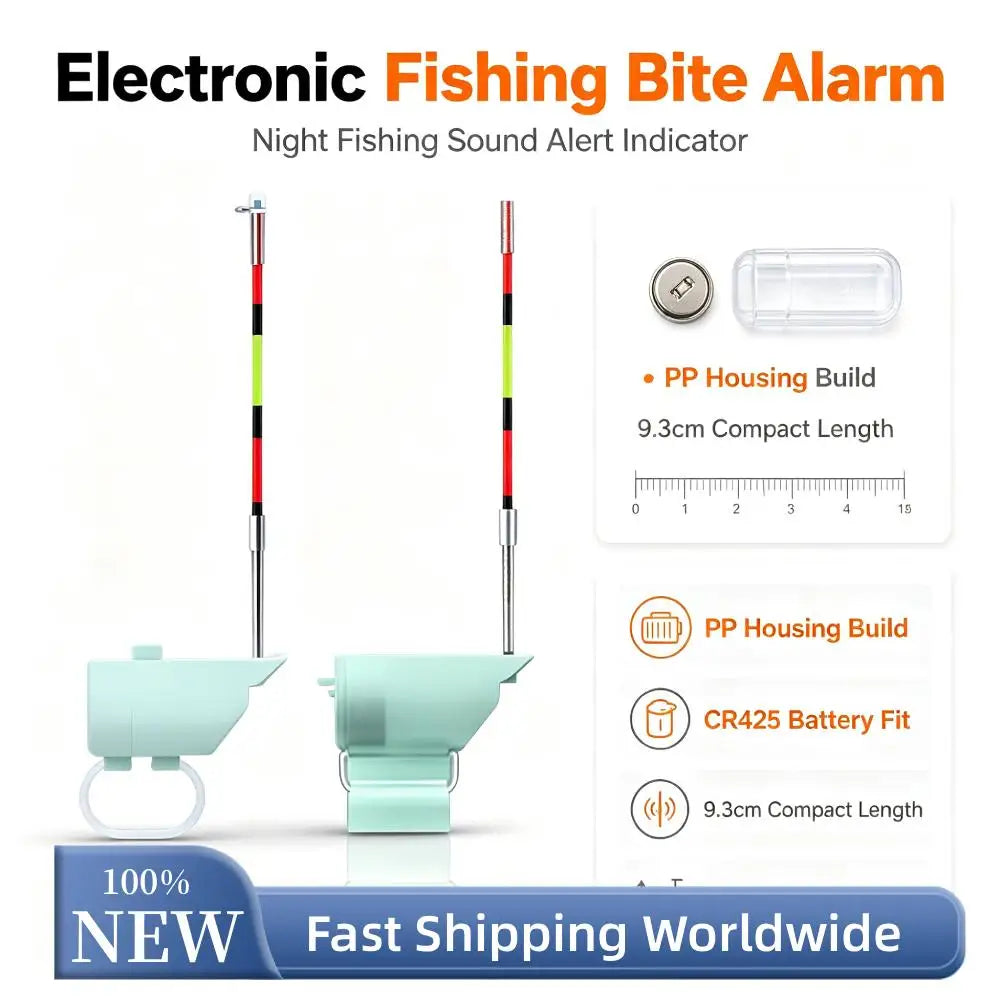 Waterproof Electronic Fish Bite Alarm with LED Light & Sound Alert (1/2 Pack)