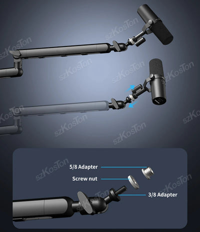 Professional Low-Profile Adjustable Microphone Boom Arm