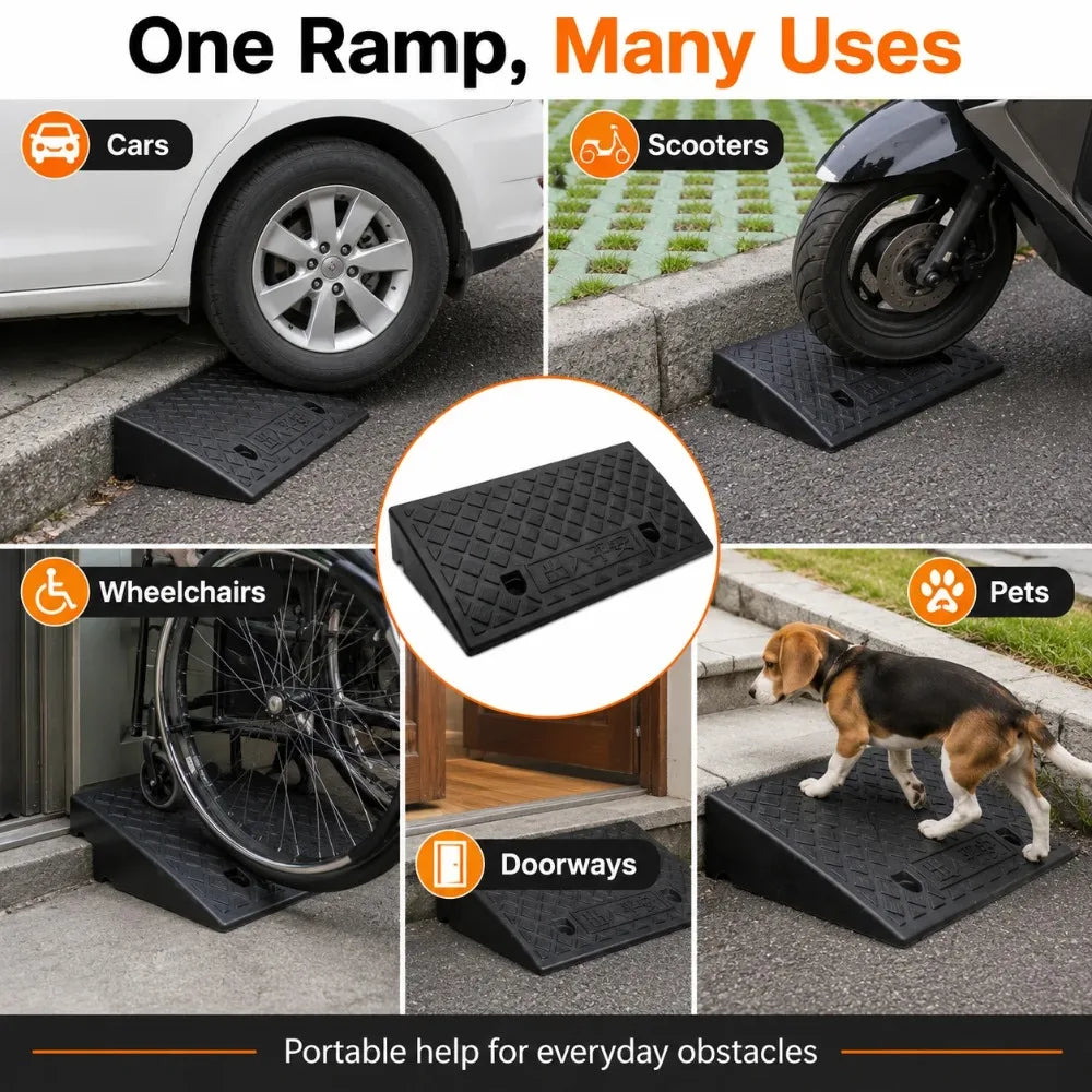 Heavy-Duty Portable Rubber Curb & Threshold Ramp