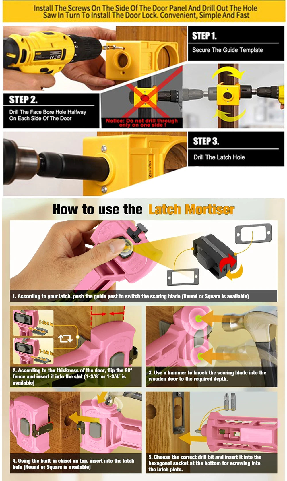 Professional Door Lock Installation Kit