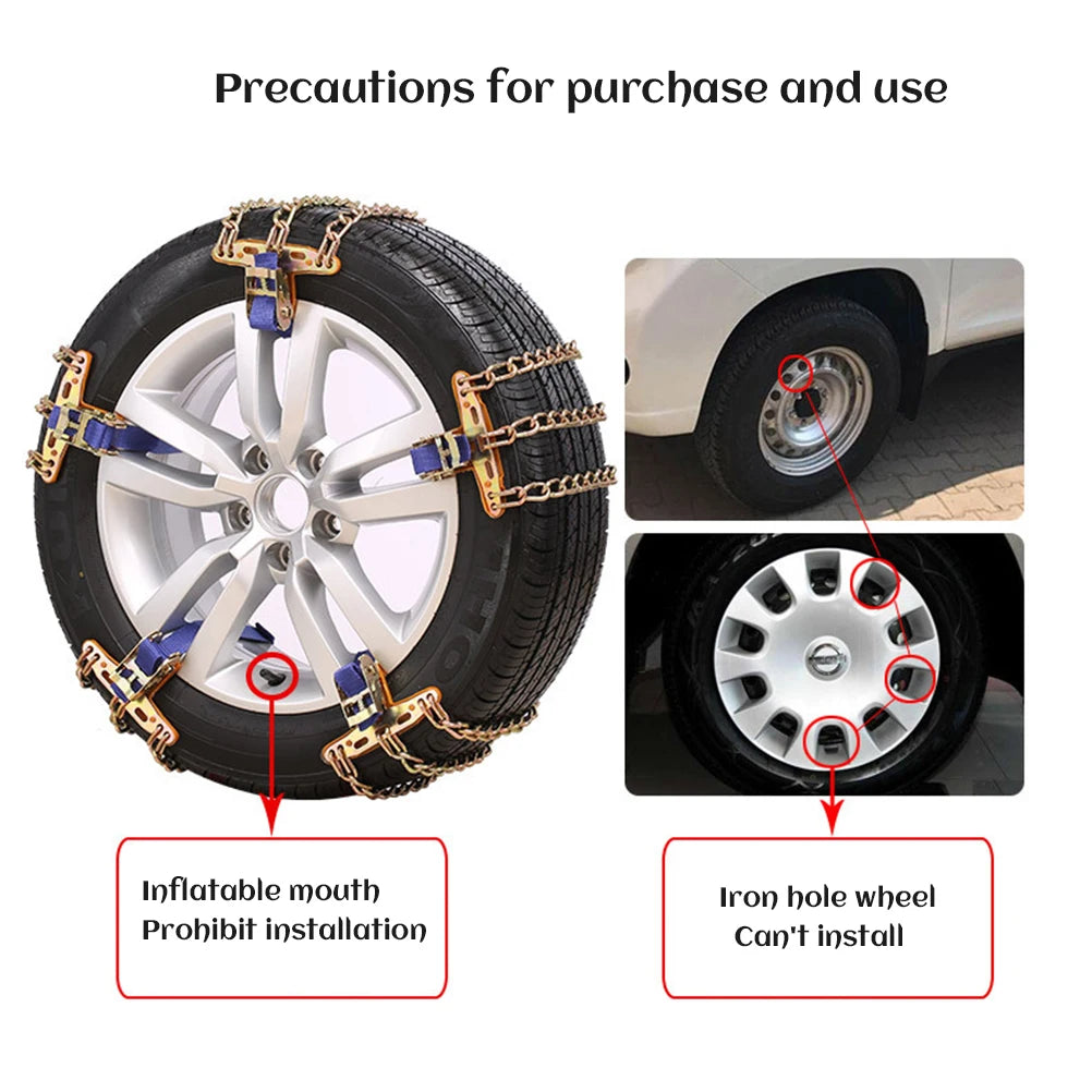 Cadenas de nieve antideslizantes universales para coches, SUV y camiones