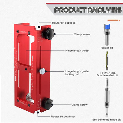 Aluminum Alloy Door Hinge Mortising Jig