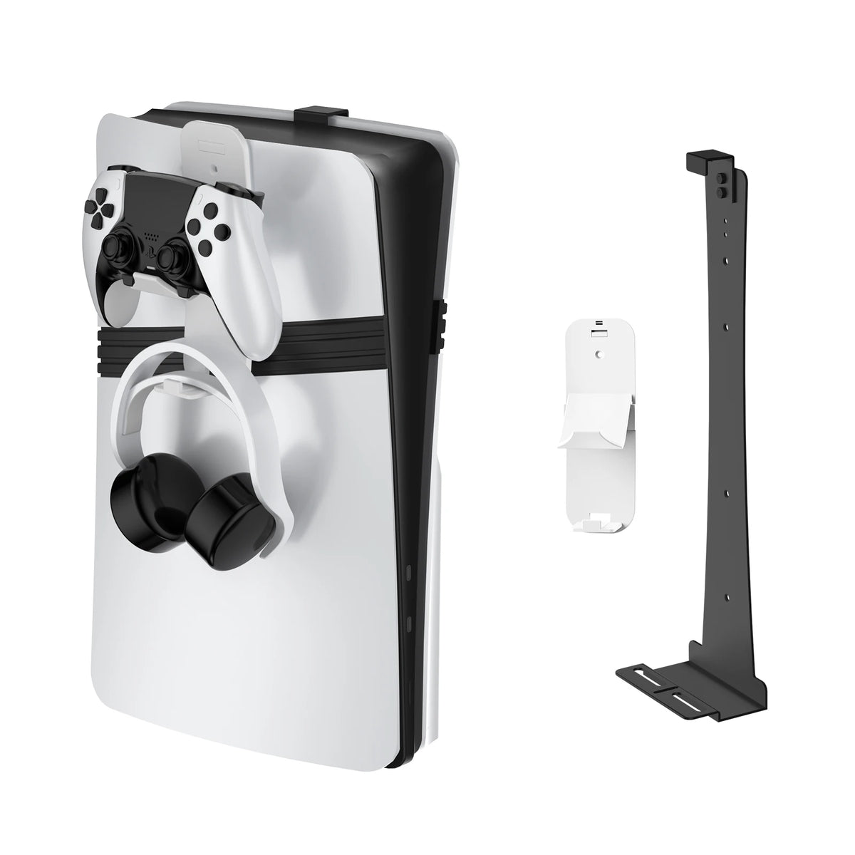 PS5 Slim Metal Wall Mount with Controller & Headset Holders