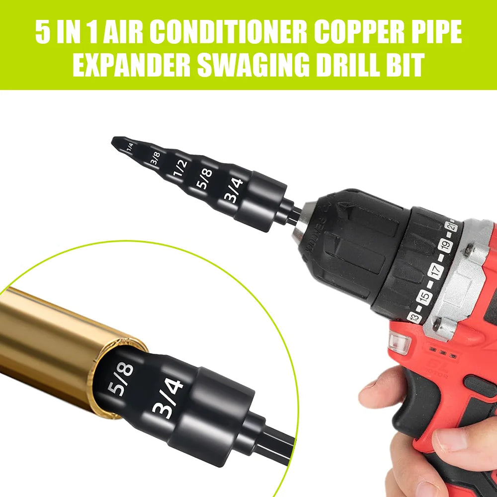 Copper Pipe Expander Drill Bit Set
