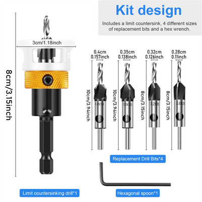 Adjustable Countersink Drill Bit