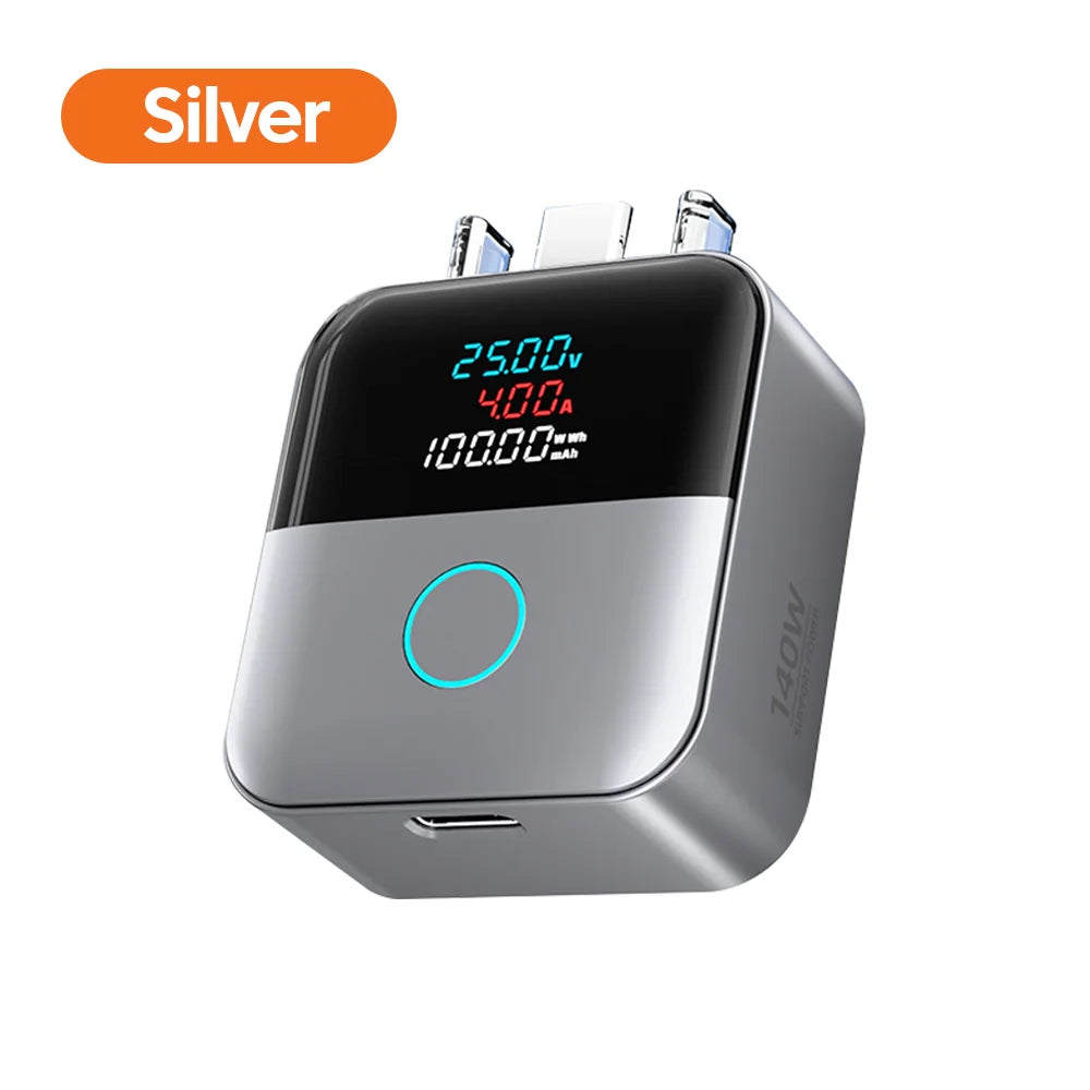140W Auto-Disconnect USB-C Adapter with LED Power Display