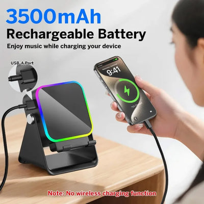 5-in-1 Bluetooth Speaker Phone Stand with RGB Light