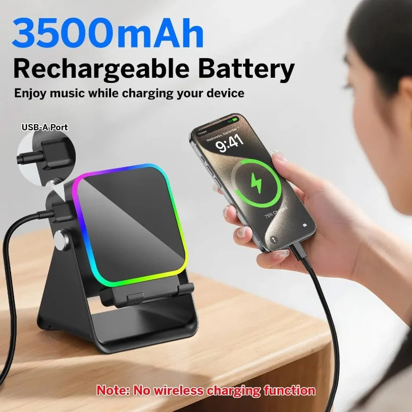 5-in-1 Bluetooth Speaker Phone Stand with RGB Light