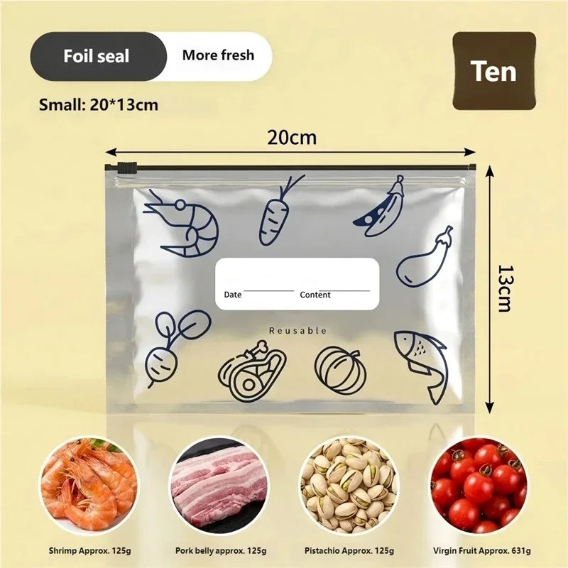 Reusable Aluminum Foil Food Storage Bags