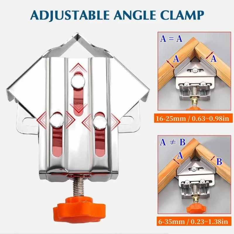 90-Degree Steel Corner Clamp with Adjustable Swing Jaw