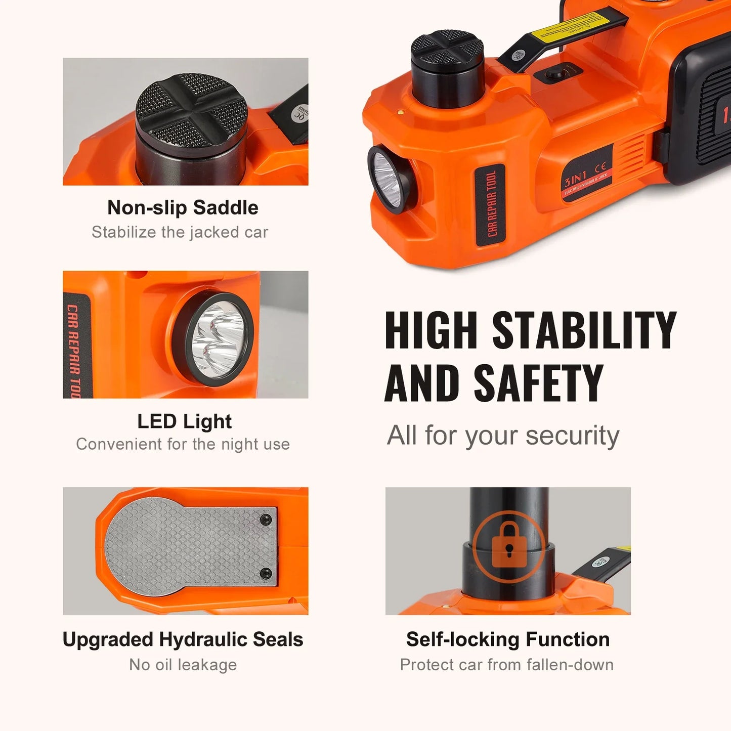 5-Ton Electric Hydraulic Car Jack Kit