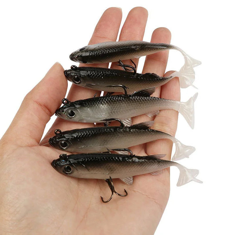5PCS Soft Fishing Lure Kit 3.3in