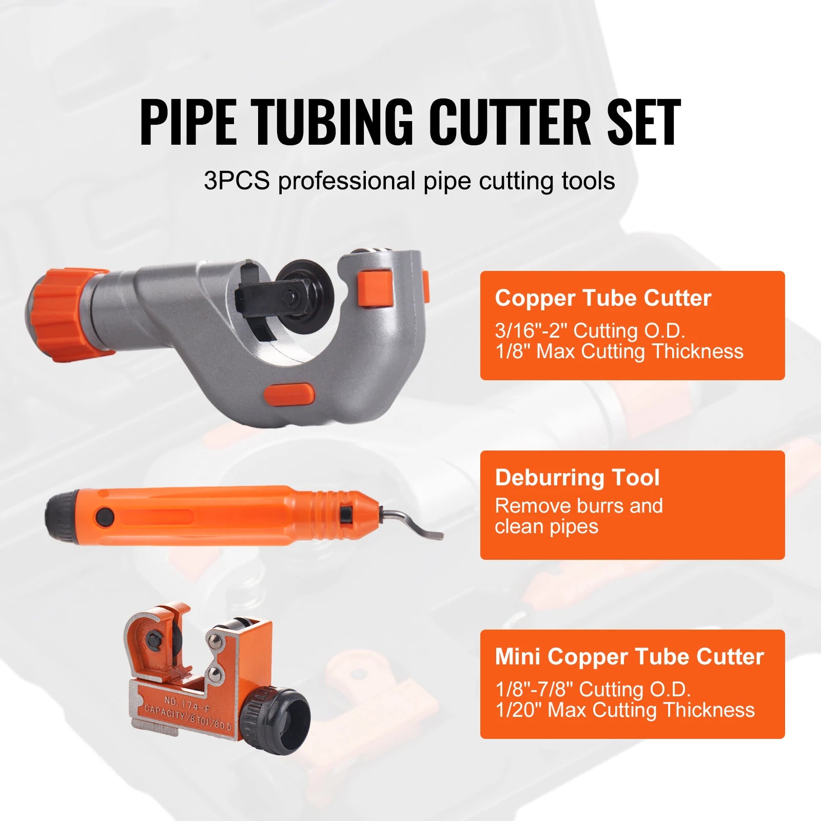 Tubing Cutter Set with Deburring Tool
