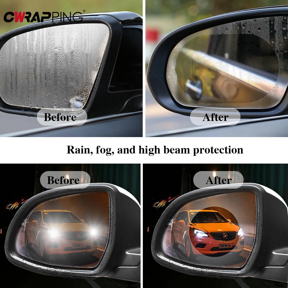 Anti-Fog Waterproof Rearview Mirror Film Kit