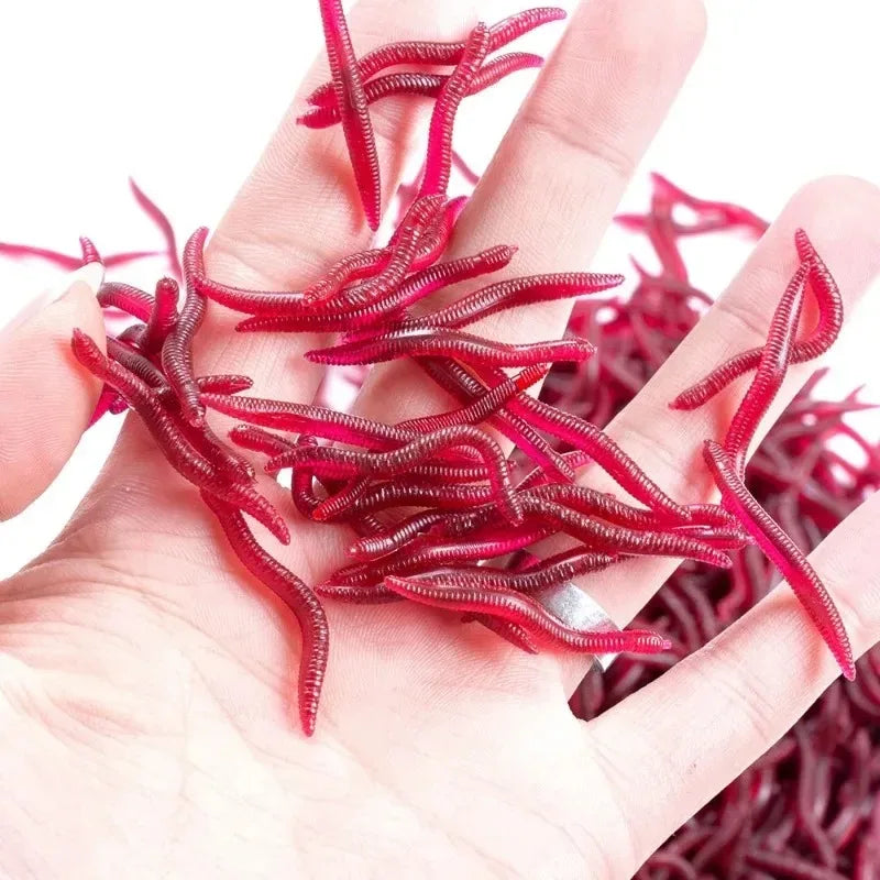 50-Piece Ultra-Realistic Soft Plastic Earthworm Lures