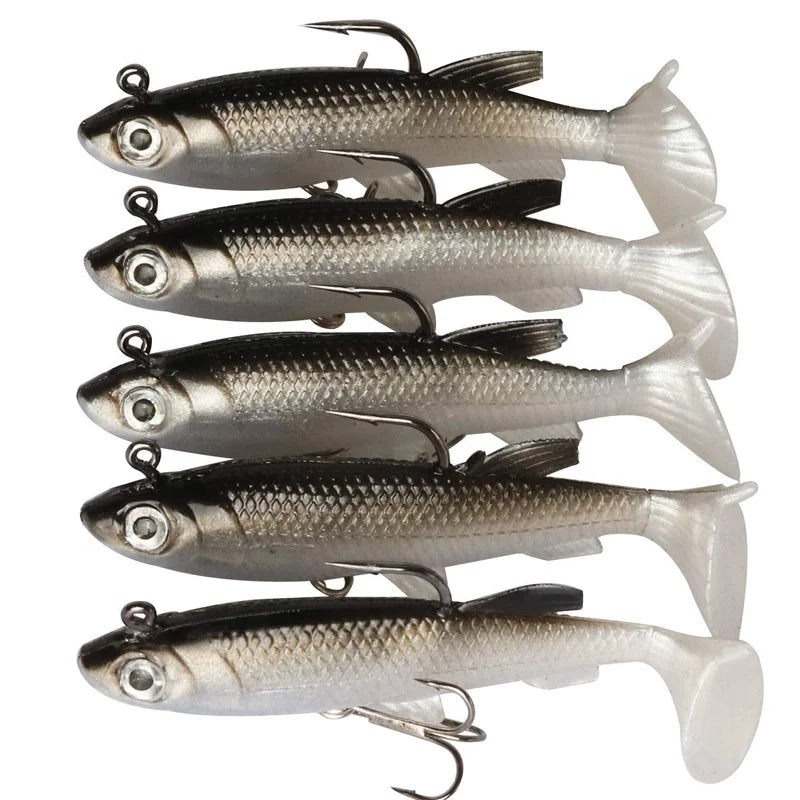 5PCS Soft Fishing Lure Kit 3.3in